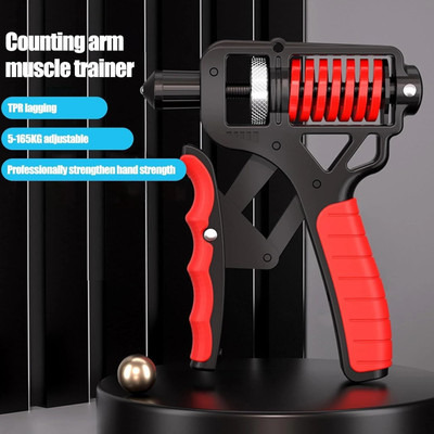 Leosportz Real Hand Grip Strength Trainer (100 kgs) - Forearm Strength Trainer Hand Grip/Fitness Grip(Red)