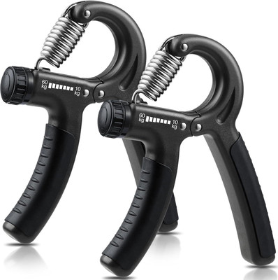 Athlian Adjustable Hand Gripper Combo, Strengthen Your Grip with 5-60 kg Resistance Hand Grip/Fitness Grip(Black)