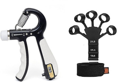 iamalot Hand and Finger Gripper Combo - Exercise Set with Counter Timer Hand Grip/Fitness Grip(Multicolor)