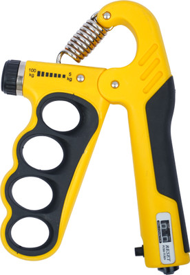 Raw Element Adjustable Hand Grip Strengthener with Counter, 5kg to 100kg Resistance Hand Grip/Fitness Grip(Yellow)