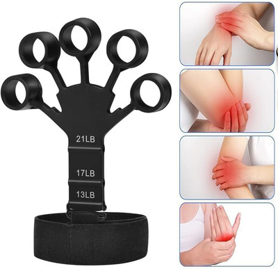 BQH Finger Gripper Strength Trainer Hand Exerciser Finger Top Quality Gym workout Hand Grip/Fitness Grip(Black)