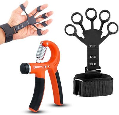 fitnessmix (COMBO-2) Adjustable Hand Gripper & Finger Exerciser for Gym Workout Hand Grip/Fitness Grip(Multicolor)