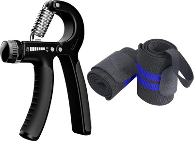 TRUE INDIAN Fitness combo of Adjustable Hand Grip with Wrist Band Gym Fitness Kit &men,women Hand Grip/Fitness Grip(Black, Blue)