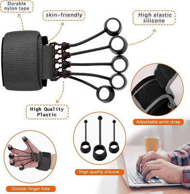 Moderic Finger gripper and Finger flexion and extension device Hand Grip/Fitness Grip(Grey)