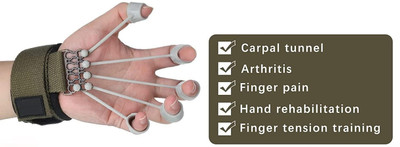 Handgrip Finger Hand Paralysis Rehabilitation Training Hand Grip/Fitness Grip(Green)