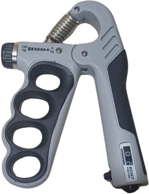 Shopeleven Adjustable Hand Grip 5kg - 100kg Strengthener with Counter for Men & Women Hand Grip/Fitness Grip(Grey)