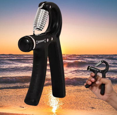 CSK Store R SHAPE ADJUSTABLE SPRING Hand Grip/Fitness Grip(Black)
