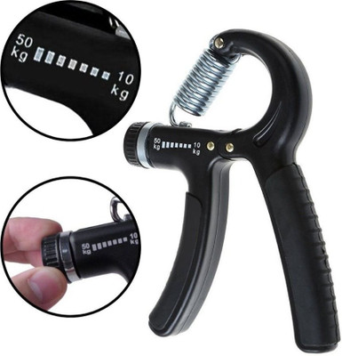 Adveriq Gym Hand Grip Strengthener Adjustable Resistance 50kg for Home Gym Workout Hand Grip/Fitness Grip(Black)