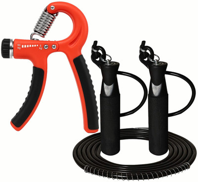 A G Enterprises Adjustable Hand Gripper (5–60kg) + Skipping Rope Combo | Gym & Home Workout Tool Hand Grip/Fitness Grip(Multicolor)