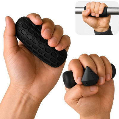 squarefit Gym Hand Grip Anti-Slip Hand Grips for Gym, Rubber Grip for Strength Training Hand Grip/Fitness Grip(Black)