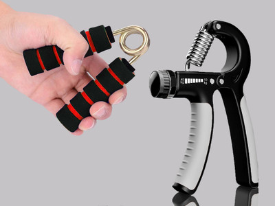 TRUE INDIAN Hand Gripper/Super Quality Wrist Exercise Equipment Adjustable 10 to 40kg Hand Grip/Fitness Grip(Red, Grey)