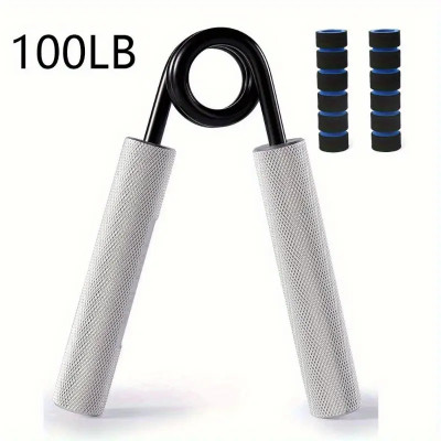 GJSHOP Sports Foam Hand Exerciser for Increasing Wrist Forearm & Finger Strength 100LB Hand Grip/Fitness Grip(Silver)