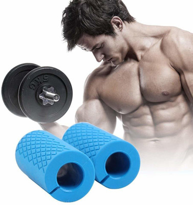 ETAHMART Barbell Grip Hand Support 1 Pair Barbell Dumbell Grip Thick Bar Handles Antislip Hand Grip/Fitness Grip(Blue)