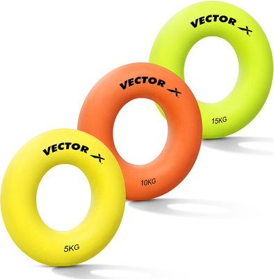 VECTOR X Hand Strenghtener Ring Set of 3 Grip Load - 5 to 15 Kg Hand Grip/Fitness Grip(Multicolor)