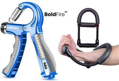BoldFire Counter Hand Strengthener Hand Grip with Wrist Exerciser 5-60KG (Pack of 2) Hand Grip/Fitness Grip
