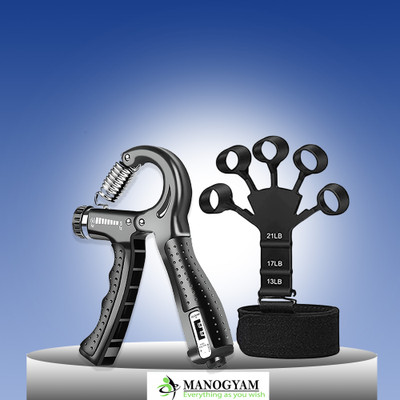 Manogyam Hand Strengthener,Adjustable for Muscle Building & Injury Recovery Hand Grip/Fitness Grip(Black)