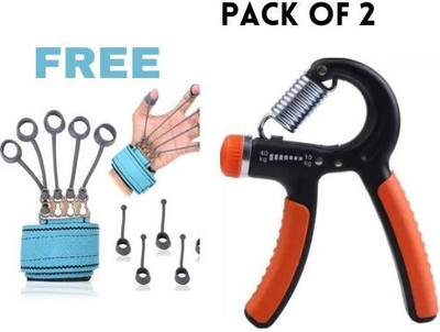 POWERZONE Combo Finger Exerciser&Hand Grip Exerciser for Muscle Buildind & Injury Recovery Hand Grip/Fitness Grip(Multicolor)