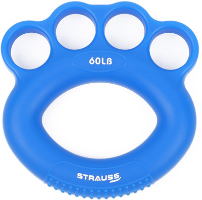 Strauss Silicon Finger Stretcher (60 LB)| Palm Gripper/Exerciser| Hand Grip/Fitness Grip(Blue, White)