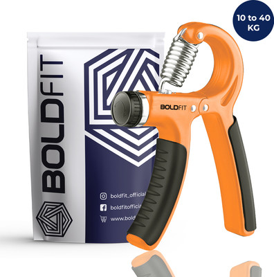 BOLDFIT Hand Grip Band For Gym Strengthener Hand Gripper Men Forearm Exercise Handgrip Hand Grip/Fitness Grip(Black, Orange)