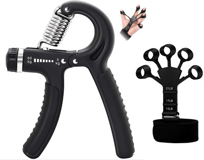 fitnessmix Adjustable Hand & Finger Grip For Improving Strength & Flexibility-Combo Hand Grip/Fitness Grip