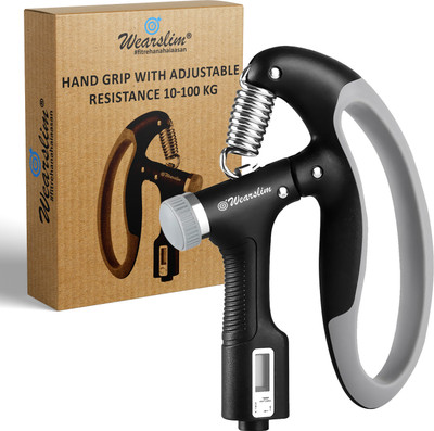 Wearslim Adjustable Resistance Exerciser Forearm & Finger Trainer with Counter Hand Grip/Fitness Grip(Black)