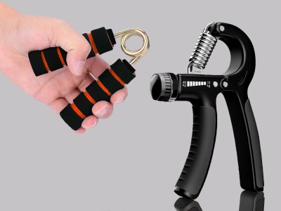 TRUE INDIAN Combo of Hand Gripper Strengthener,Forearm Exerciser for Gym Workout & Home Use. Hand Grip/Fitness Grip(Orange, Black)