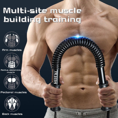 BoldFire Power Twister Bar - Upper Body Exercise for Chest, Shoulder, Forearm, Bicep Hand Grip/Fitness Grip(Black)