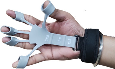 GJSHOP Finger Gripper Strength Trainer, Forearm Exerciser, Finger Expander Hand Grip/Fitness Grip(Grey)