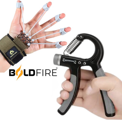 BoldFire Combo Finger Exerciser for Muscle Buildind & Injury Recovery Hand Grip/Fitness Grip(Multicolor)