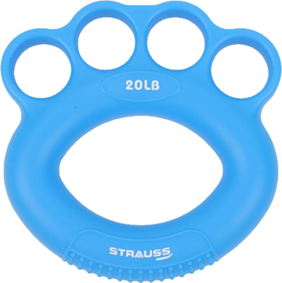 Strauss Silicon Finger Stretcher (20 LB)| Palm Gripper/Exerciser| Hand Grip/Fitness Grip(Blue)