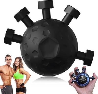 SPIRITUAL HOUSE Finger Grip Strengthener - Hand Grip Exercise Ball for Finger Hand Grip/Fitness Grip(Black)