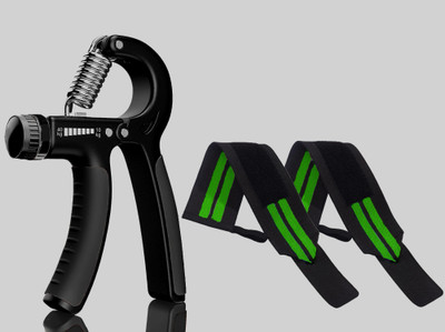 TRUE INDIAN Combo Of 10 To 40kg Hand Exerciser Gripper With Wrist Support Band For Unisex. Hand Grip/Fitness Grip(Green, Black)