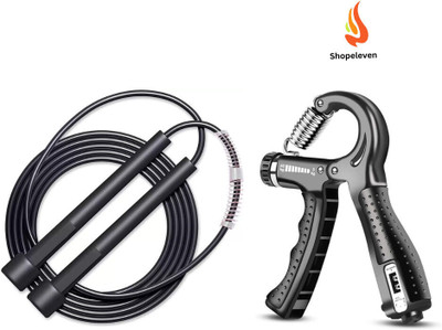 GJSHOP Adjustable Counter Hand Grip Strengthener, Skipping Rope Home Gym Exerciser Hand Grip/Fitness Grip