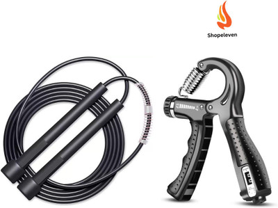 Shopeleven Adjustable Counter Hand Grip Strengthener, Skipping Rope Home Gym Exerciser Hand Grip/Fitness Grip