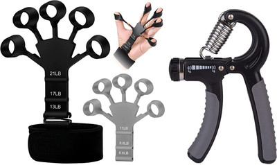 Pheonix Hand Grip Strengthener Set with Finger Exerciser and Adjustable Hand Gripper Hand Grip/Fitness Grip