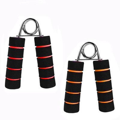 TRUE INDIAN Sports Soft Foam Handle Hand Exerciser Gripper| Wrist Forearm | Finger Strength Hand Grip/Fitness Grip(Red, Orange)