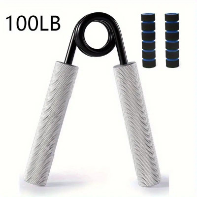 GJSHOP Sports Foam Hand Exerciser for Increasing Wrist Forearm & Finger Strength 100LB Hand Grip/Fitness Grip(Silver)