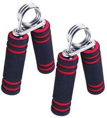 Hardercase CHROME PLATED STEEL HANDGRIP - 2 PIECE Hand Grip/Fitness Grip(Red)