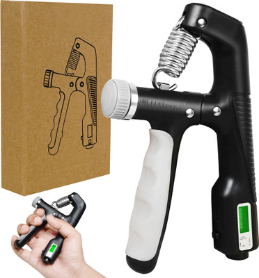 QUICK FIT Adjustable Hand Grip Strengthener Adjustable 10-100KG Exerciser with Counter Hand Grip/Fitness Grip(Black, Grey)