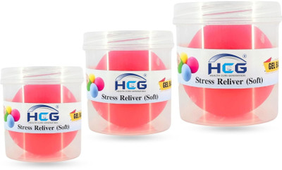 HCG Healthcure generation Silicone Gel Exerciser Ball for hand exercise Hand Grip/Fitness Grip(Red)