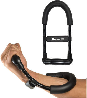 HORSE FIT Adjustable Forearm Strengthener Wrist Exerciser Equipment for Upper Arm Hand Grip/Fitness Grip(Black)