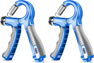 Strauss Adjustable Hand Grip Strengthener With Counter|Hand Gripper/Exerciser(Pack of 2) Hand Grip/Fitness Grip(Blue)