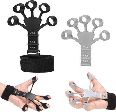 Quinergys Hand Workout Extension Exerciser Hand Grip Trainer Hand Grip/Fitness Grip(Black, Grey)