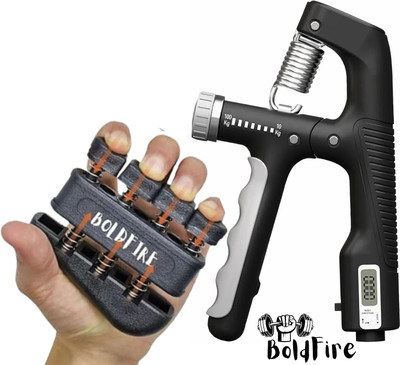 MegaValue Counter Hand Gripper Strengthener(10-100kg) With Finger Exercsier(Packof3) Fitness Accessory Kit Kit