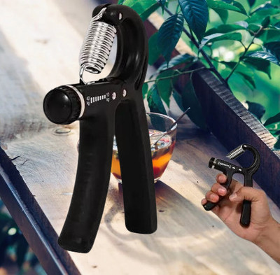 CSK Store R SHAPE ADJUSTABLE SPRING Hand Grip/Fitness Grip(Black)