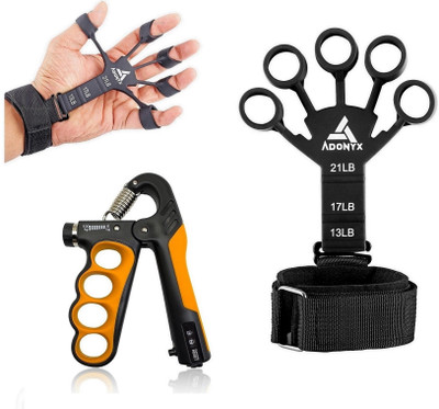 ADONYX Hand Grip Strength Trainer 10-100 KG- Finger Exerciser silicone Grip Strength Hand Grip/Fitness Grip(Multicolor)