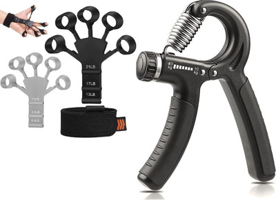 Shopfleet Adjustable Hand Grip & 2 Finger Grip Strengthener for Gym Workout Hand Exercise Hand Grip/Fitness Grip(Multicolor)