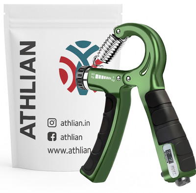 Athlian Adjustable Hand Gripper with Counter, 5-60kg Hand Strengthener for Men & Women Hand Grip/Fitness Grip(Green)
