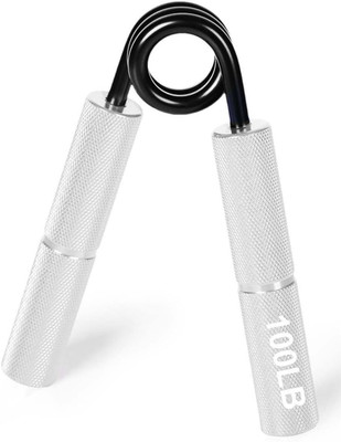 QUICK FIT Heavy-Duty Metal Strengthener 100LB Wrist Exerciser Hand Grip/Fitness Grip(Silver)