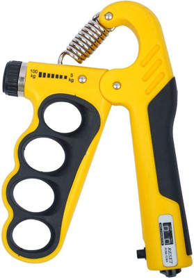 A G Enterprises Adjustable Hand Grip Strengthener 5-100Kg Resistance with Counter for Gym & Home Hand Grip/Fitness Grip(Yellow)